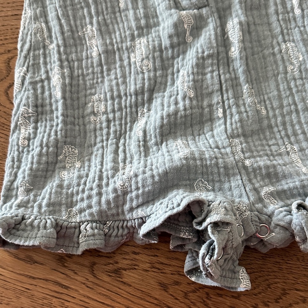 Charming Blue Ruffled Kids Romper - Picture 2 of 6